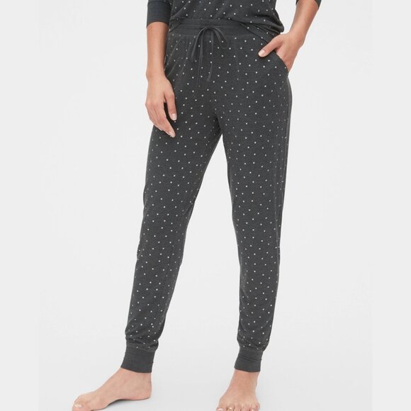 GAP Modal Print Joggers Dark Charcoal Grey with Stars - Picture 1 of 6
